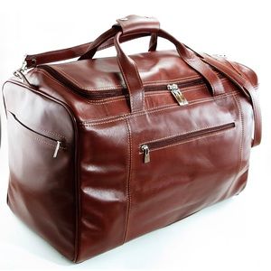 NEW Weekender Travel Bag - genuine italian leather /  Color brown
